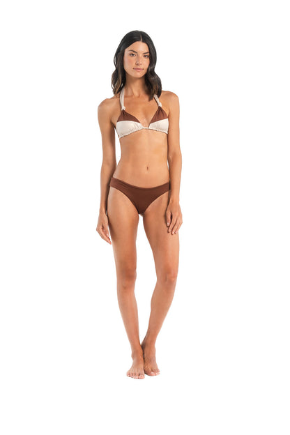 Senia Triangle Bikini Brown