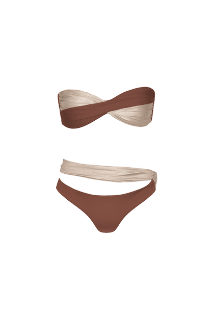 Elia Strapless Bikini Brown