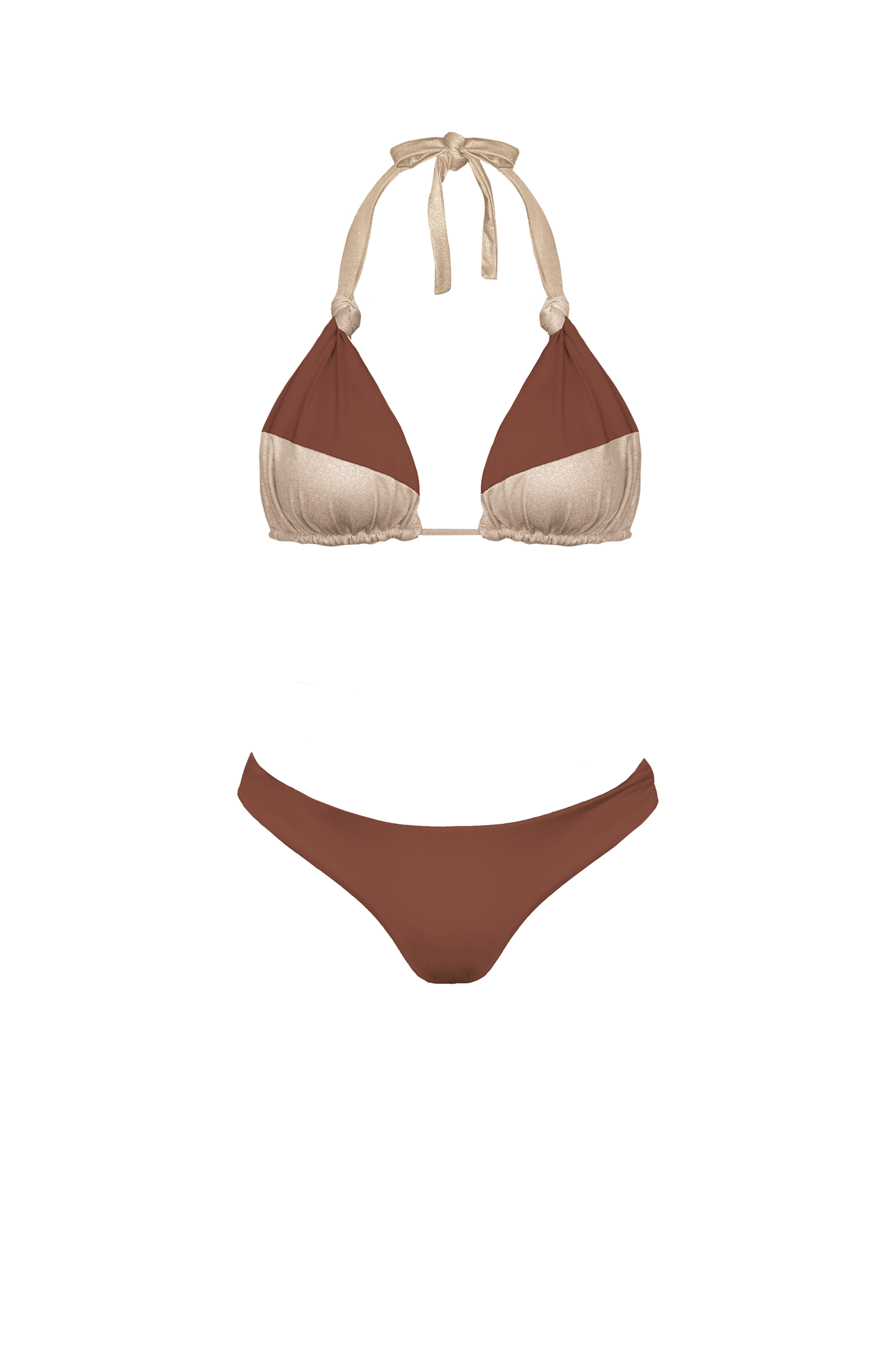 Senia Triangle Bikini Brown