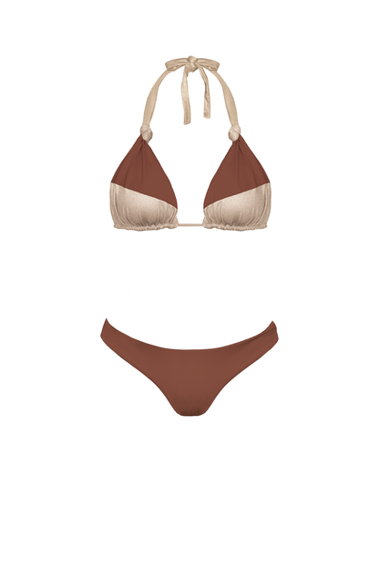 Senia Triangle Bikini Brown
